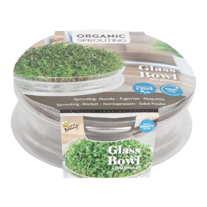 Organic Sprouting Glazen Bowl met Rucola - Parrot and Bird Supplies